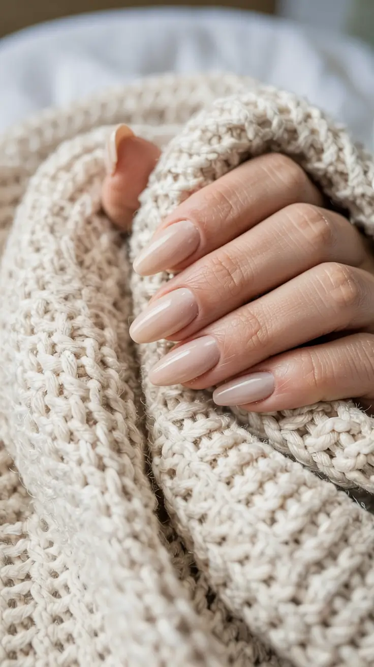 simple nails 2026 Sheer Beige With a Barely-There Glow