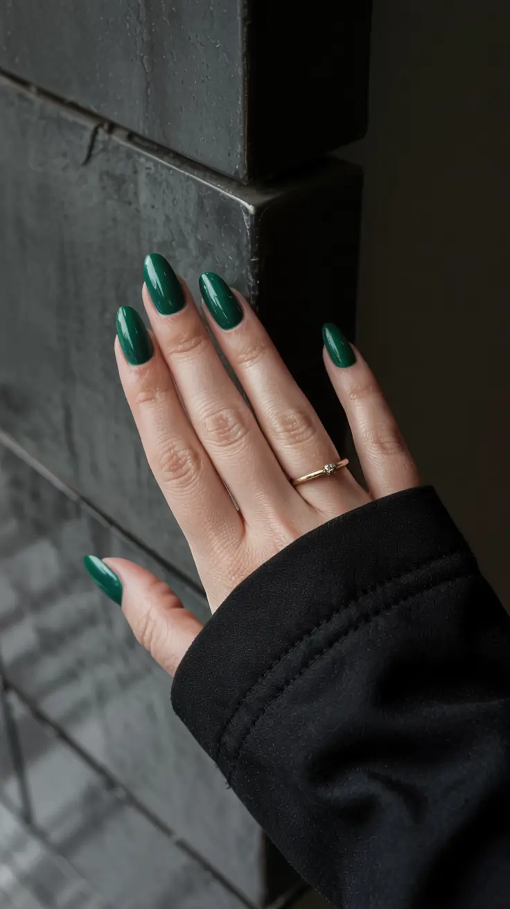 simple nails 2026 Deep Green That Commands the Room
