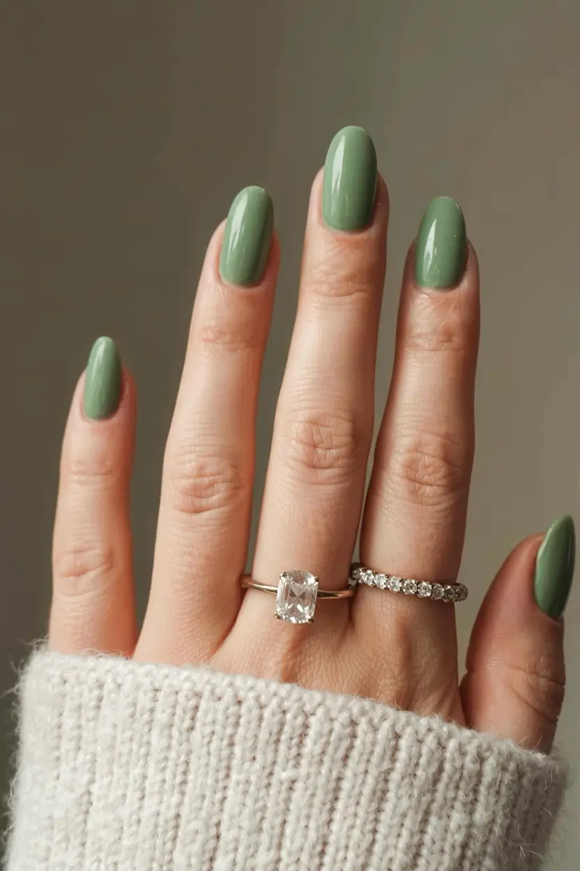simple nails 2026 Sage Green Simplicity That Speaks Volumes