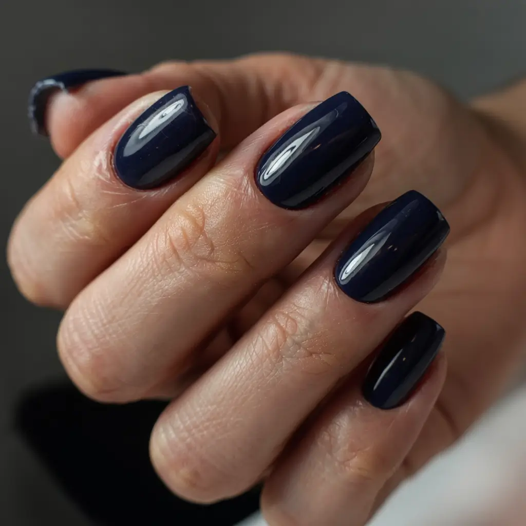 simple nails 2026 Short Midnight Navy for Clean Drama