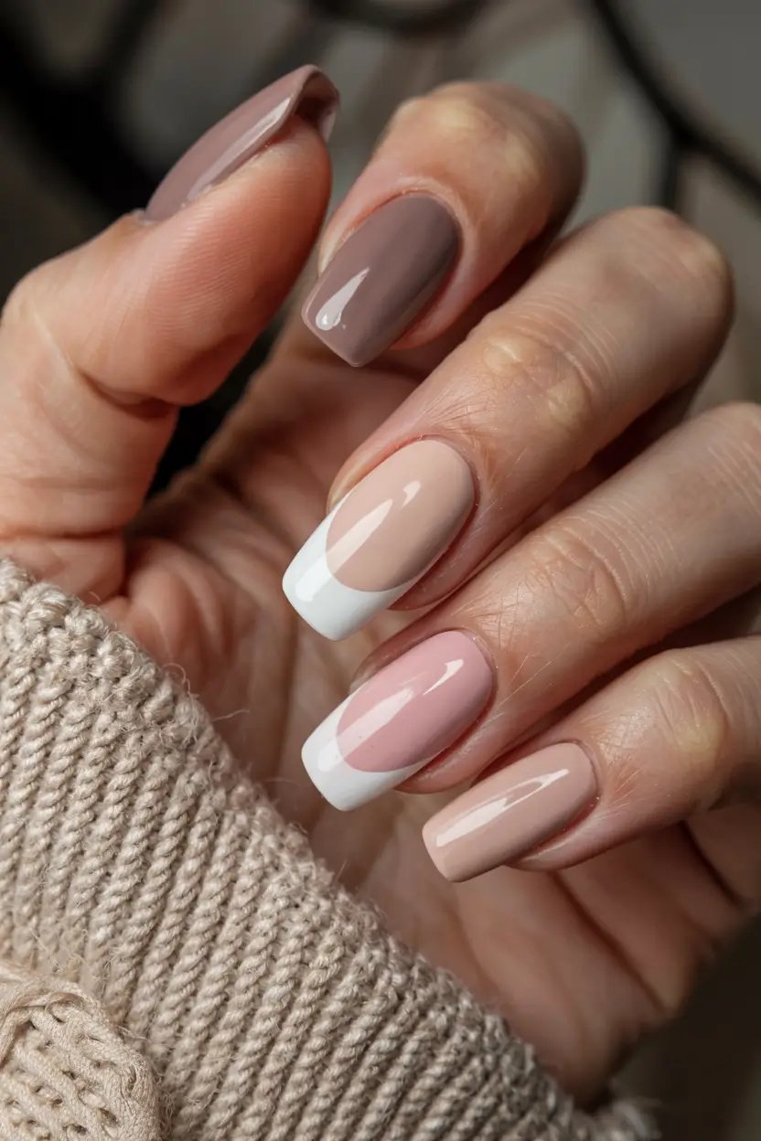 simple nails 2026 Mocha Neutrals Meet Classic French