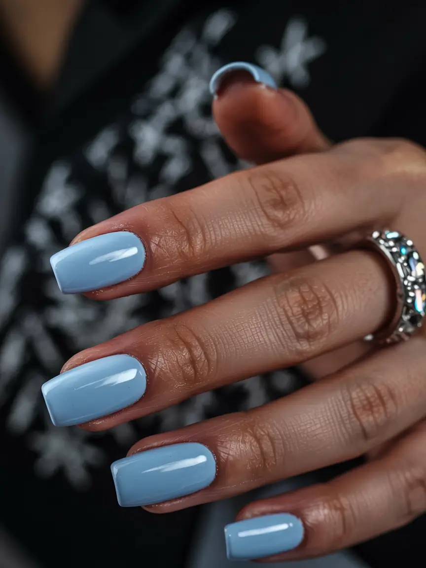 square nails 2026 Sky Blue Cream That’s as Smooth as Gelato