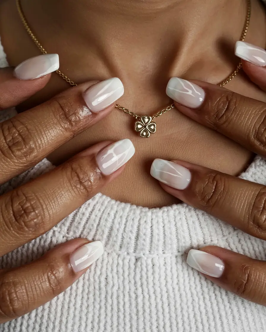 square nails 2026 Milky Chrome for the Softest Luxe Vibe