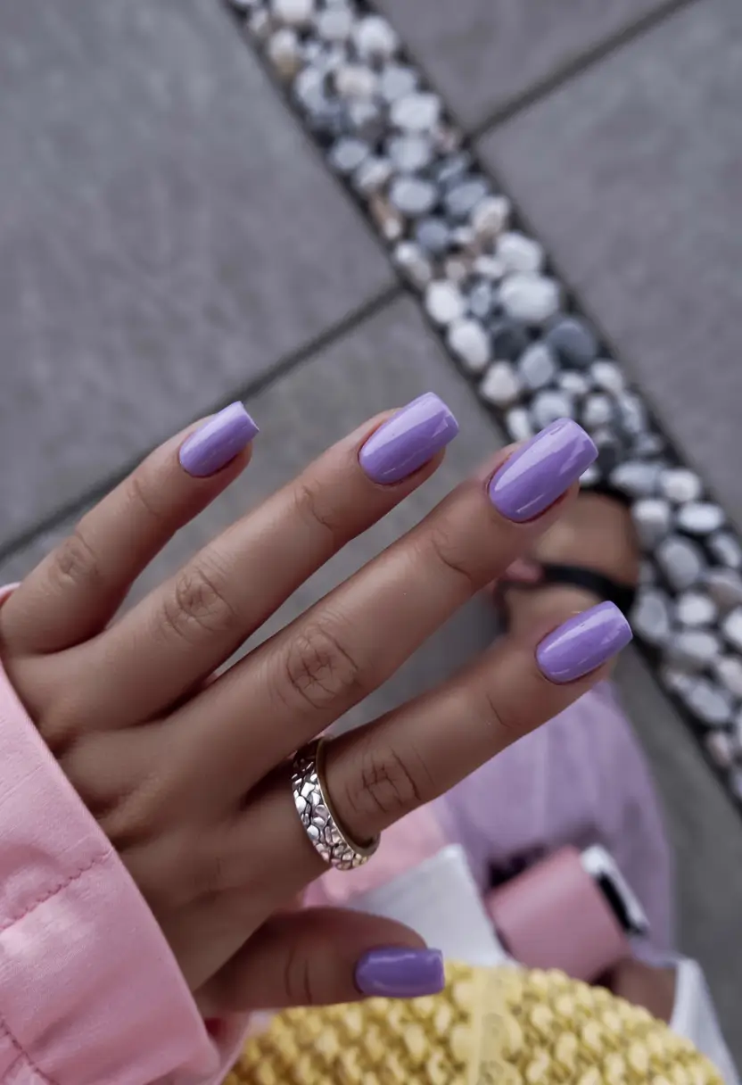 square nails 2026 Spring Lilac That Pops in Any Season