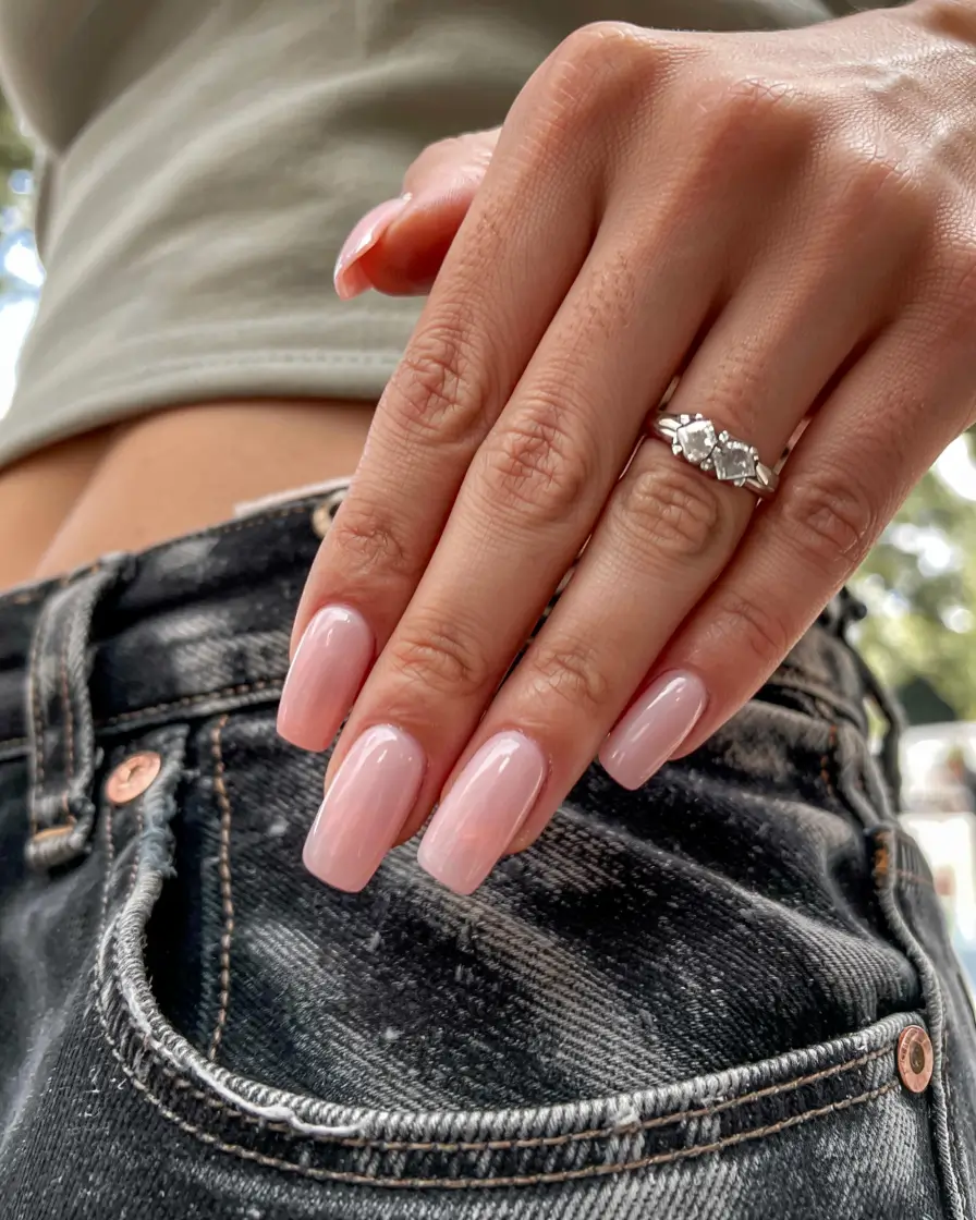 square nails 2026 The Clean-Girl Nude That Never Fails