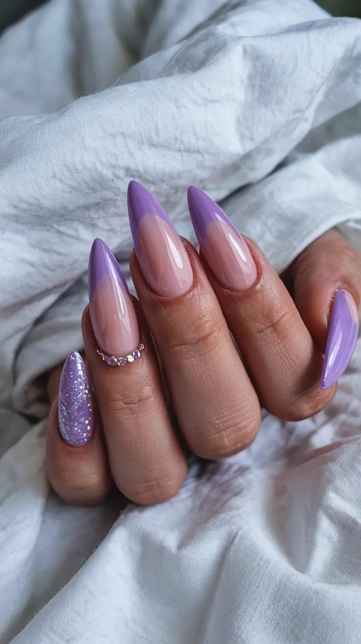 stiletto nails 2026 Amethyst Aura