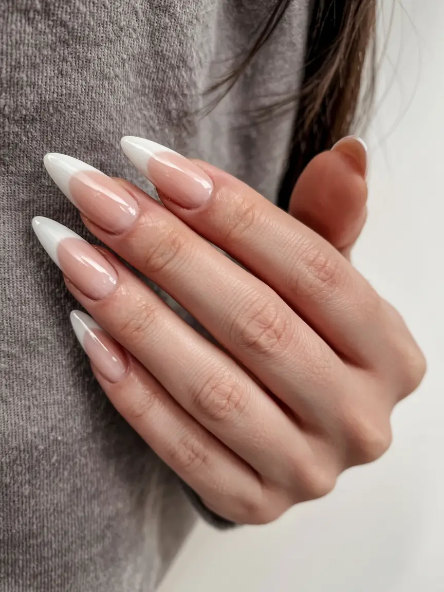 stiletto nails 2026 Snow-Capped Classic