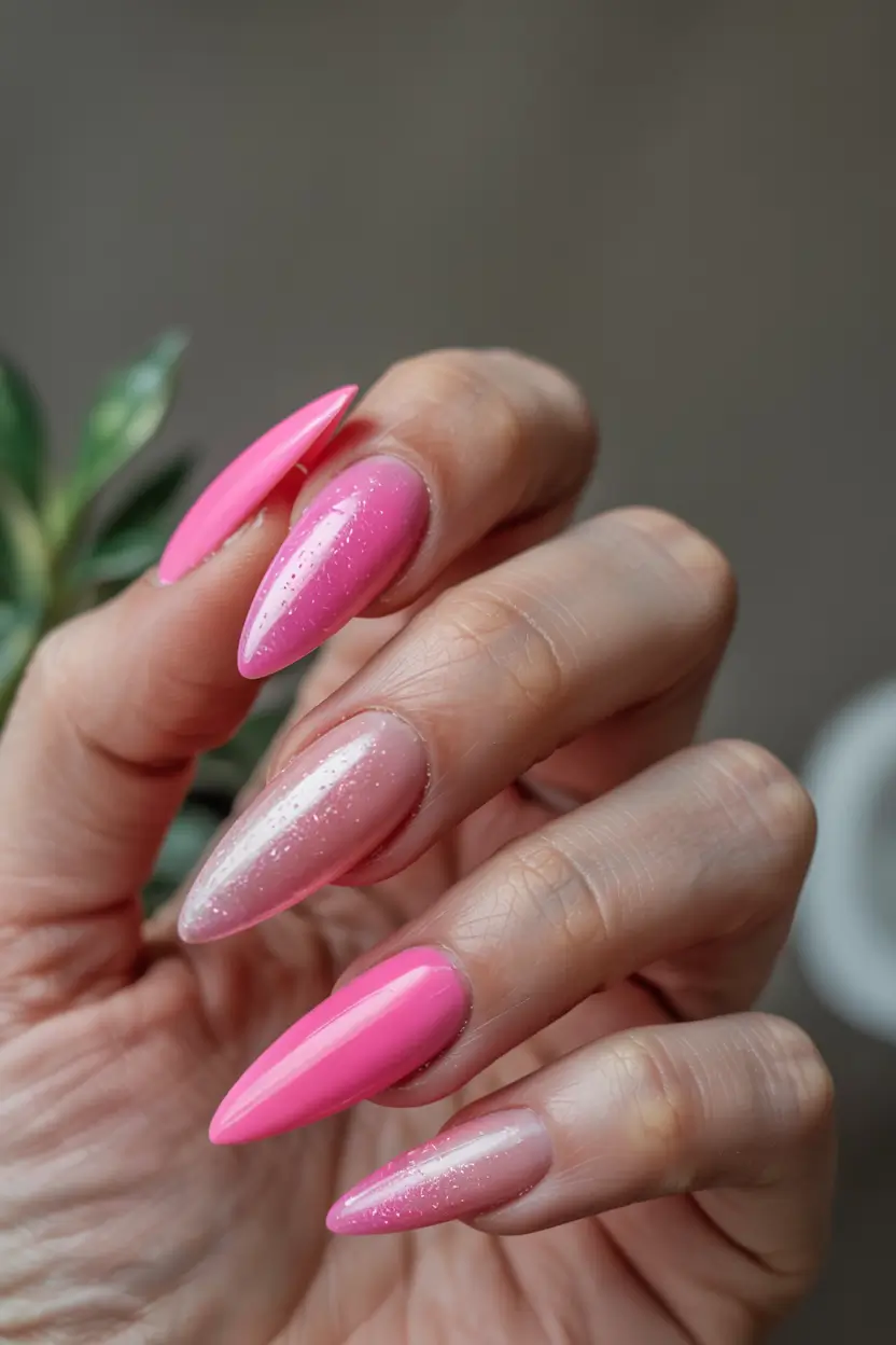 stiletto nails 2026 Bubblegum Fade