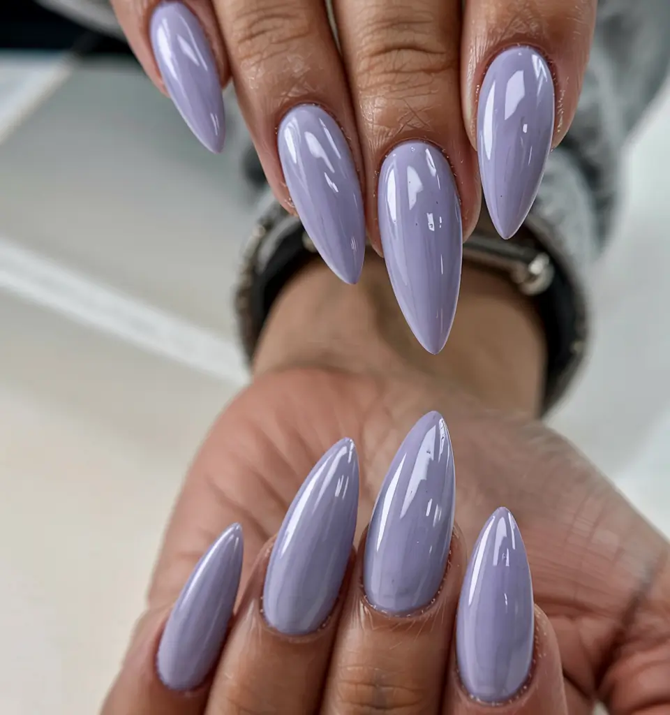 stiletto nails 2026 Lavender Glass