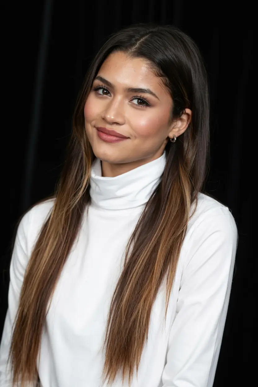 straight hairstyle 2026 Blended Chestnut Tones with Extra Length