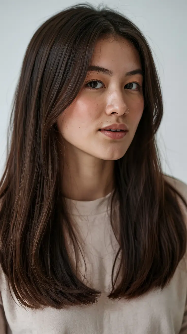 straight hairstyle 2026 Minimalist Cut with Airy Ends