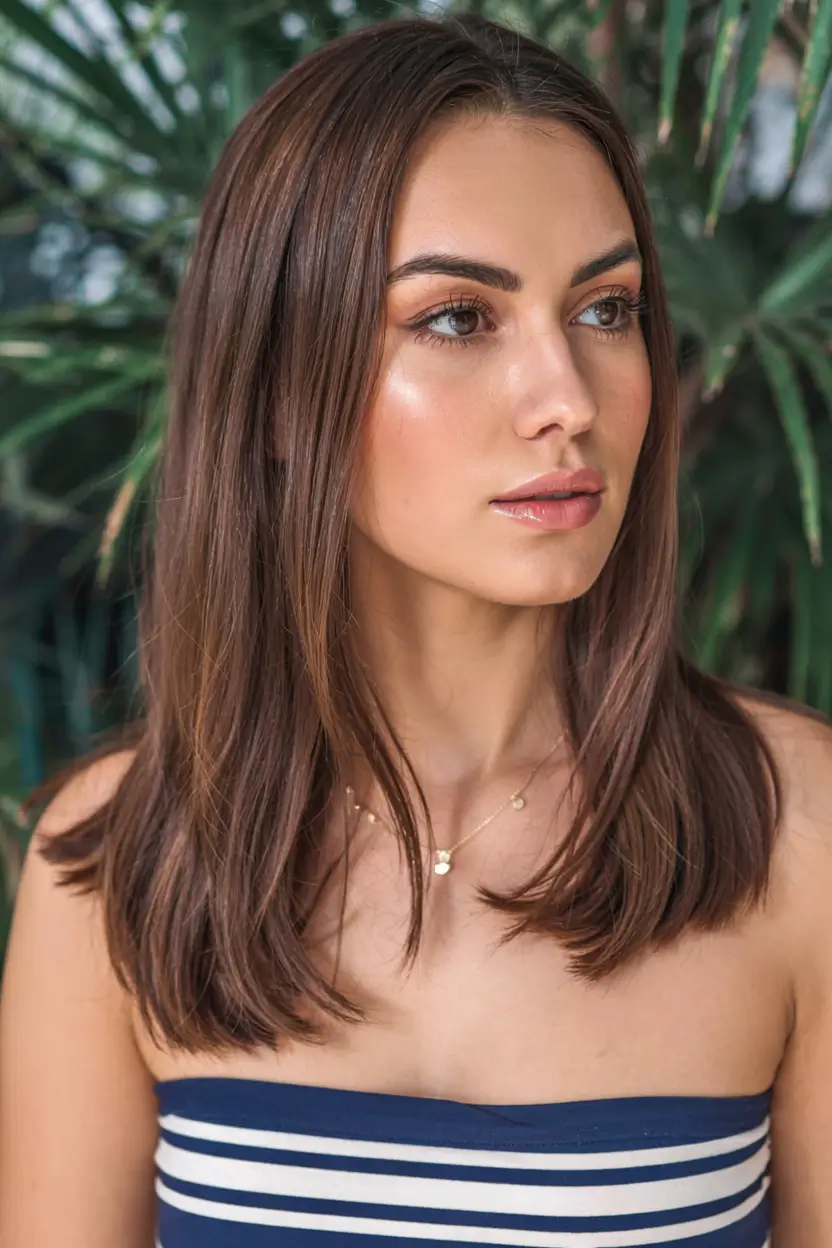 straight hairstyle 2026 Soft Mid-Length Cut with Subtle Movement