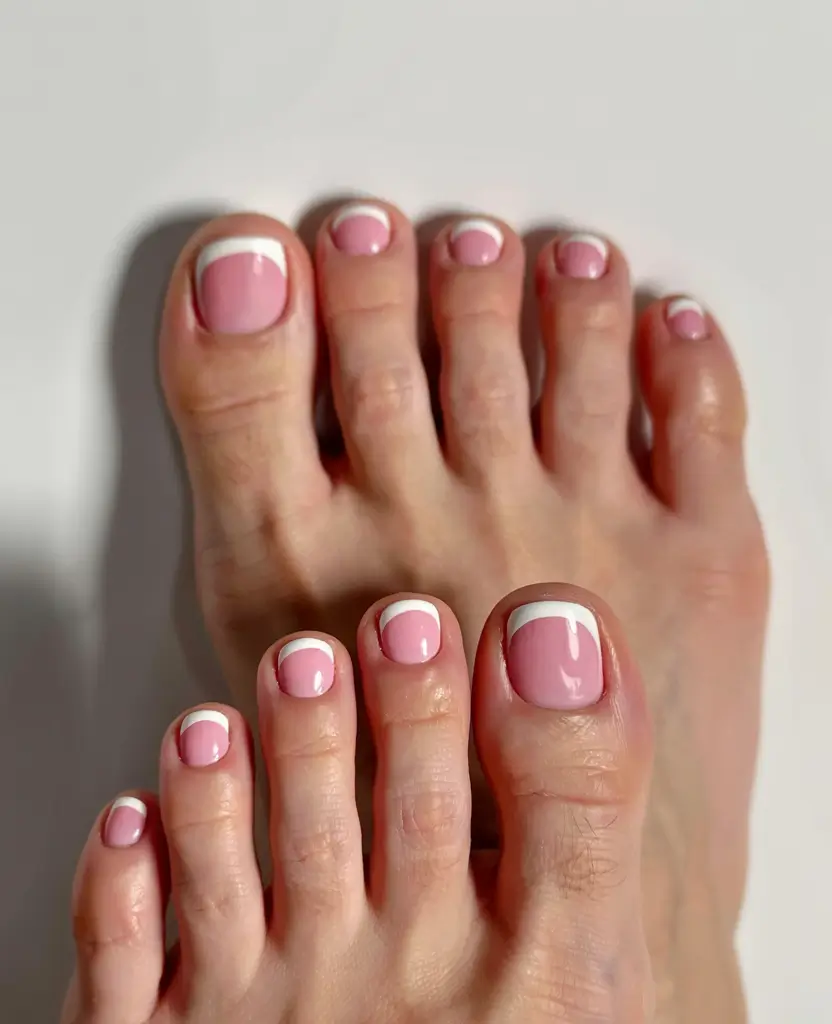 toe nails 2026 Classic French With a Bubblegum Twist