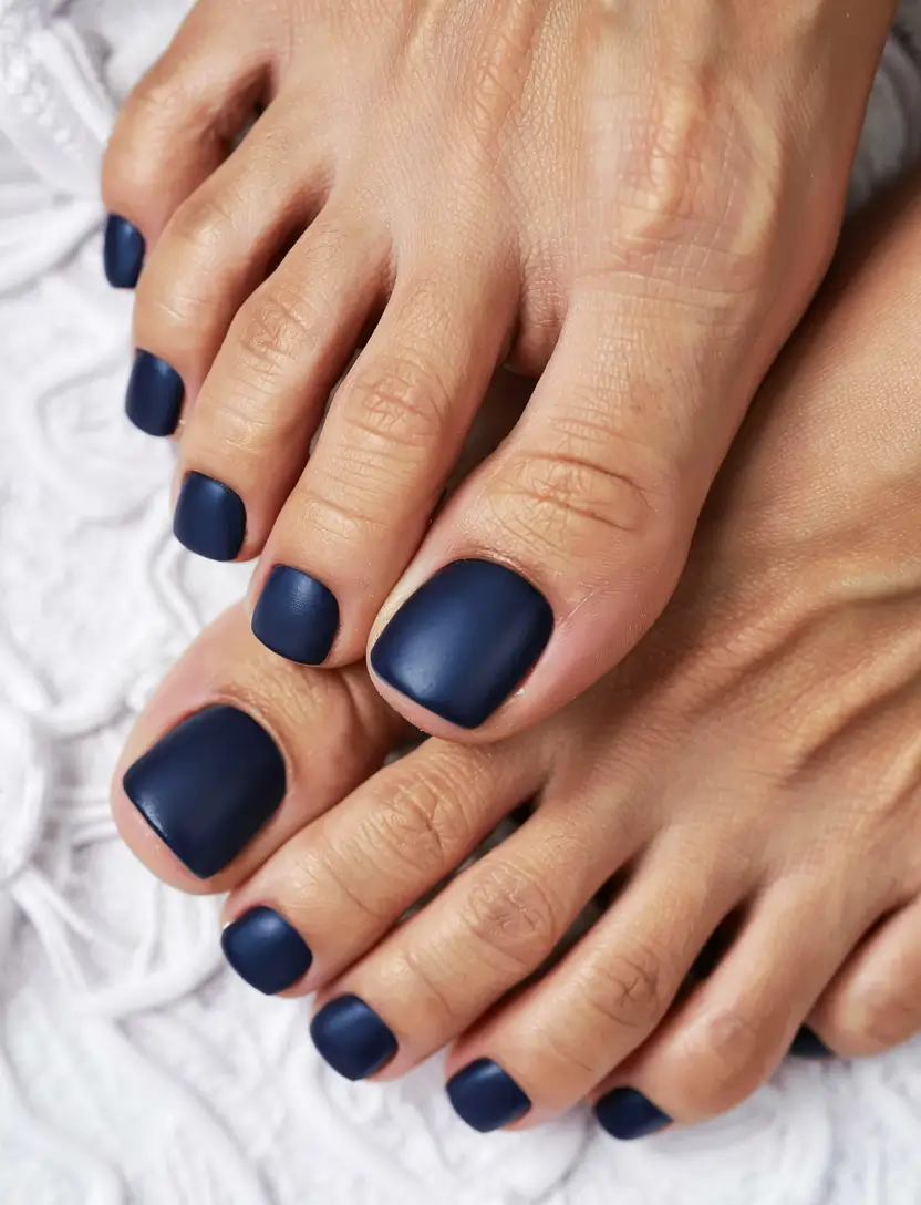 toe nails 2026 Matte Navy for Moody Chic