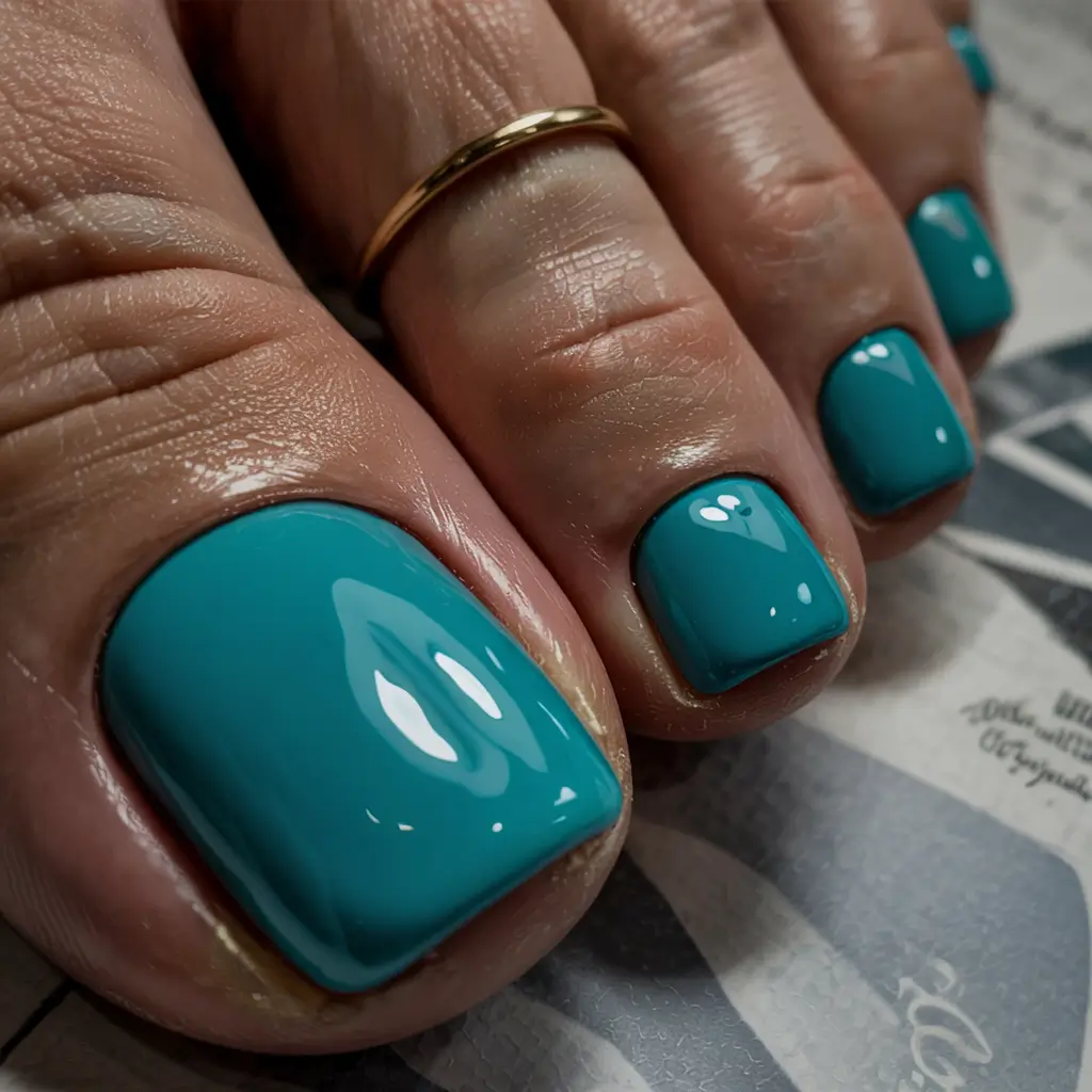 toe nails 2026 Vibrant Teal That Talks Back