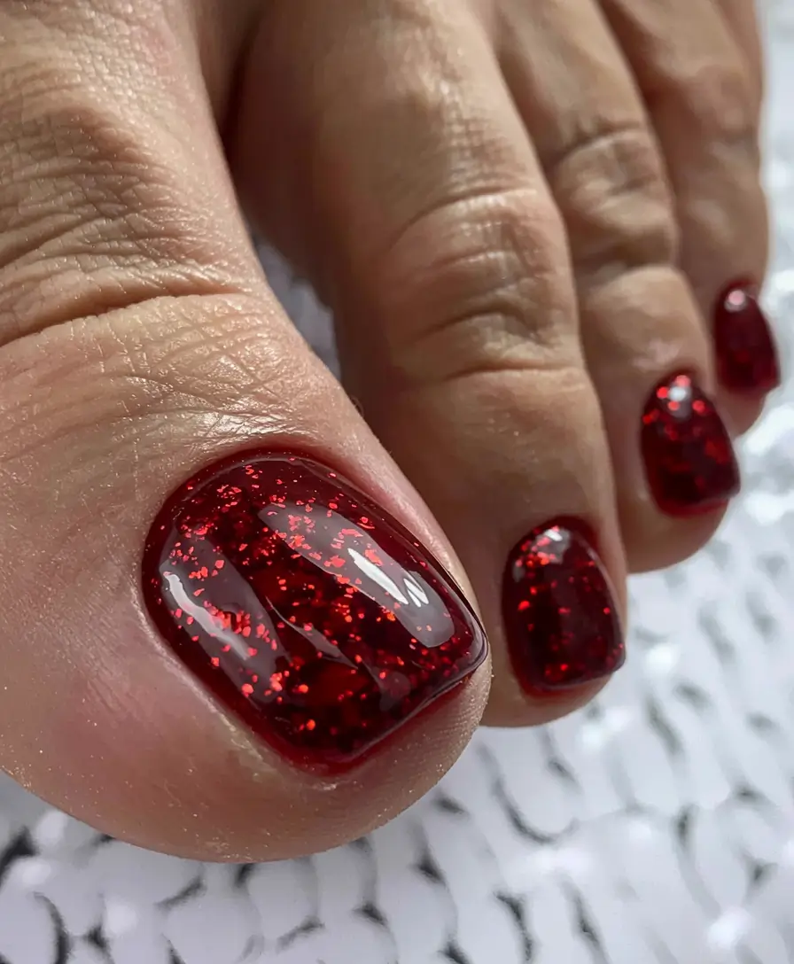 toe nails 2026 Ruby Lights and Red Nights