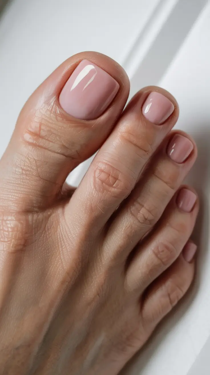 toe nails colors 2026+Dusty Rose Minimalism