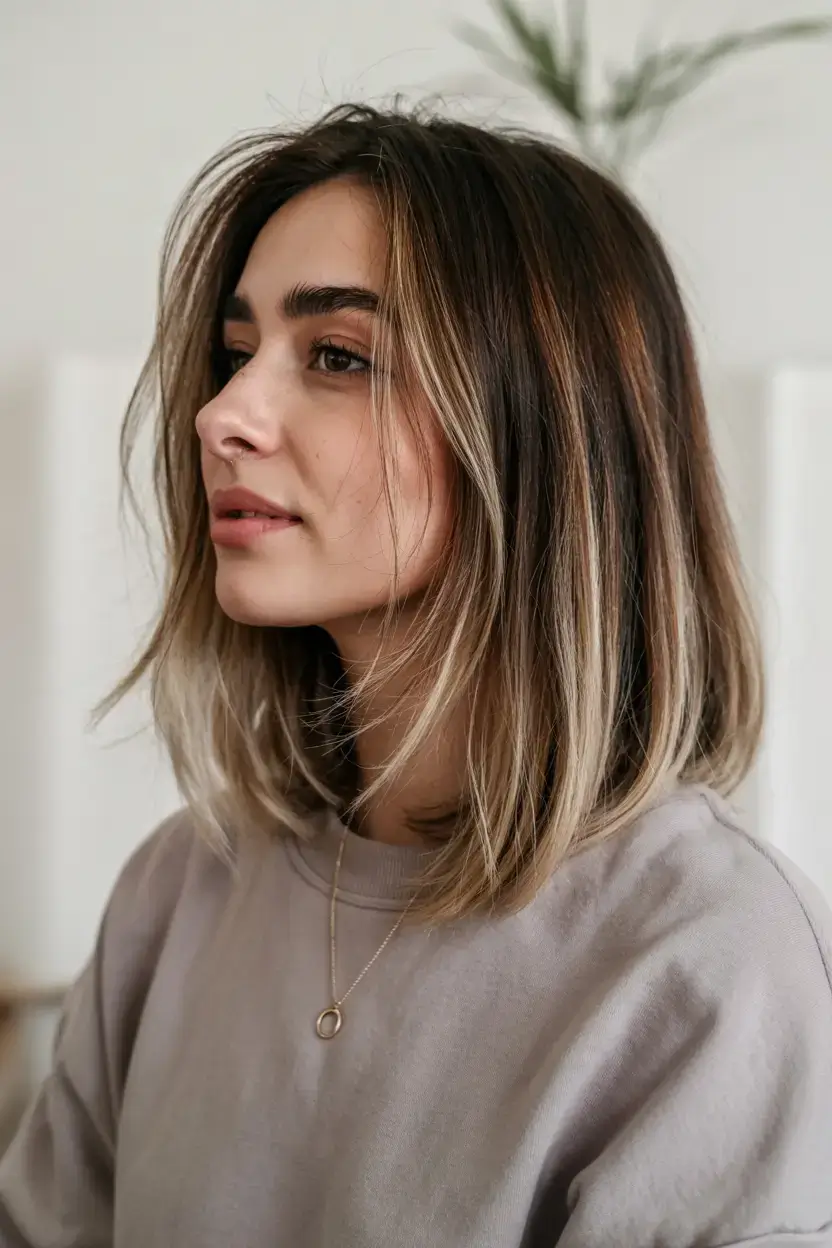 trendy Haircuts ideas 2026 Rooted Blonde Blunt Lob
