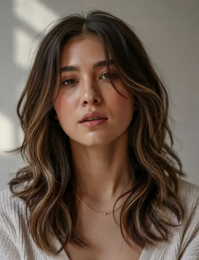 trendy Haircuts ideas 2026 Soft Texture with Natural Highlight Ribbons