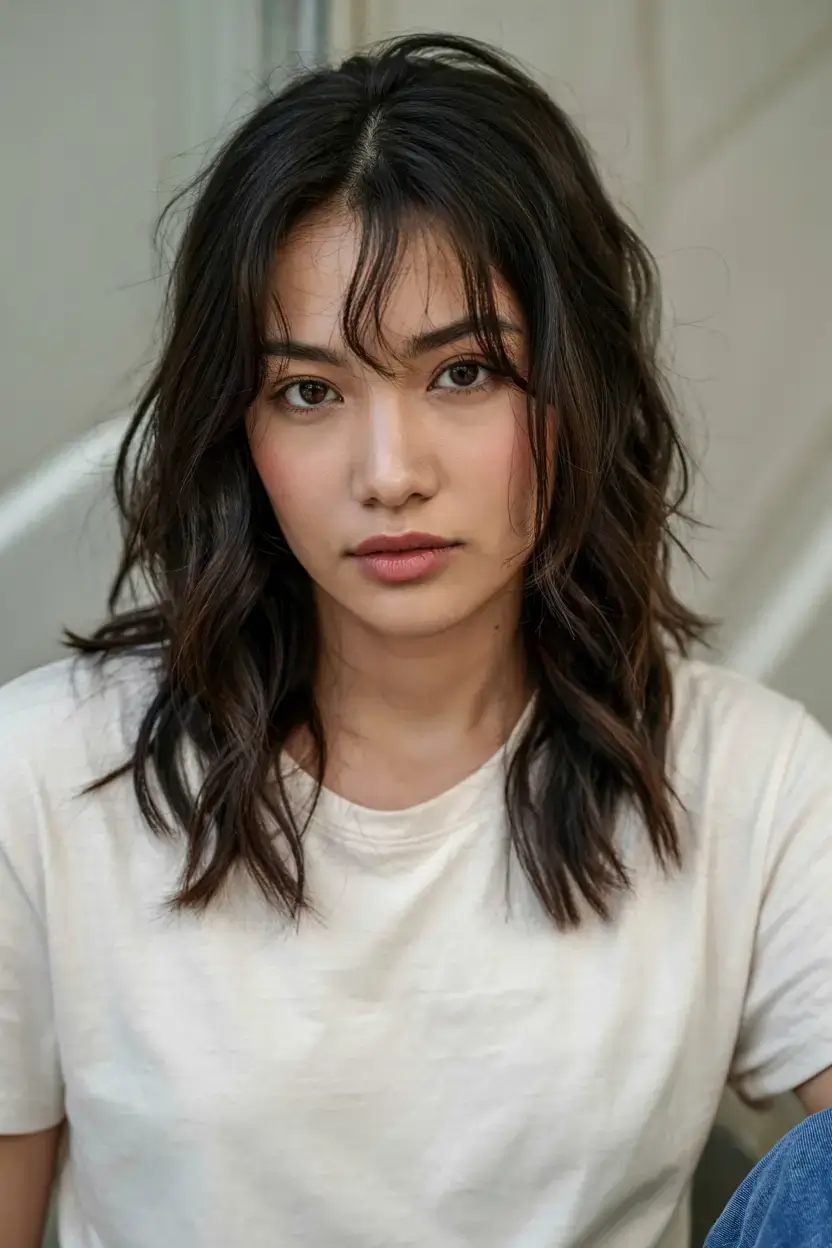 trendy Haircuts ideas 2026 Textured Shag with Airy Fringe