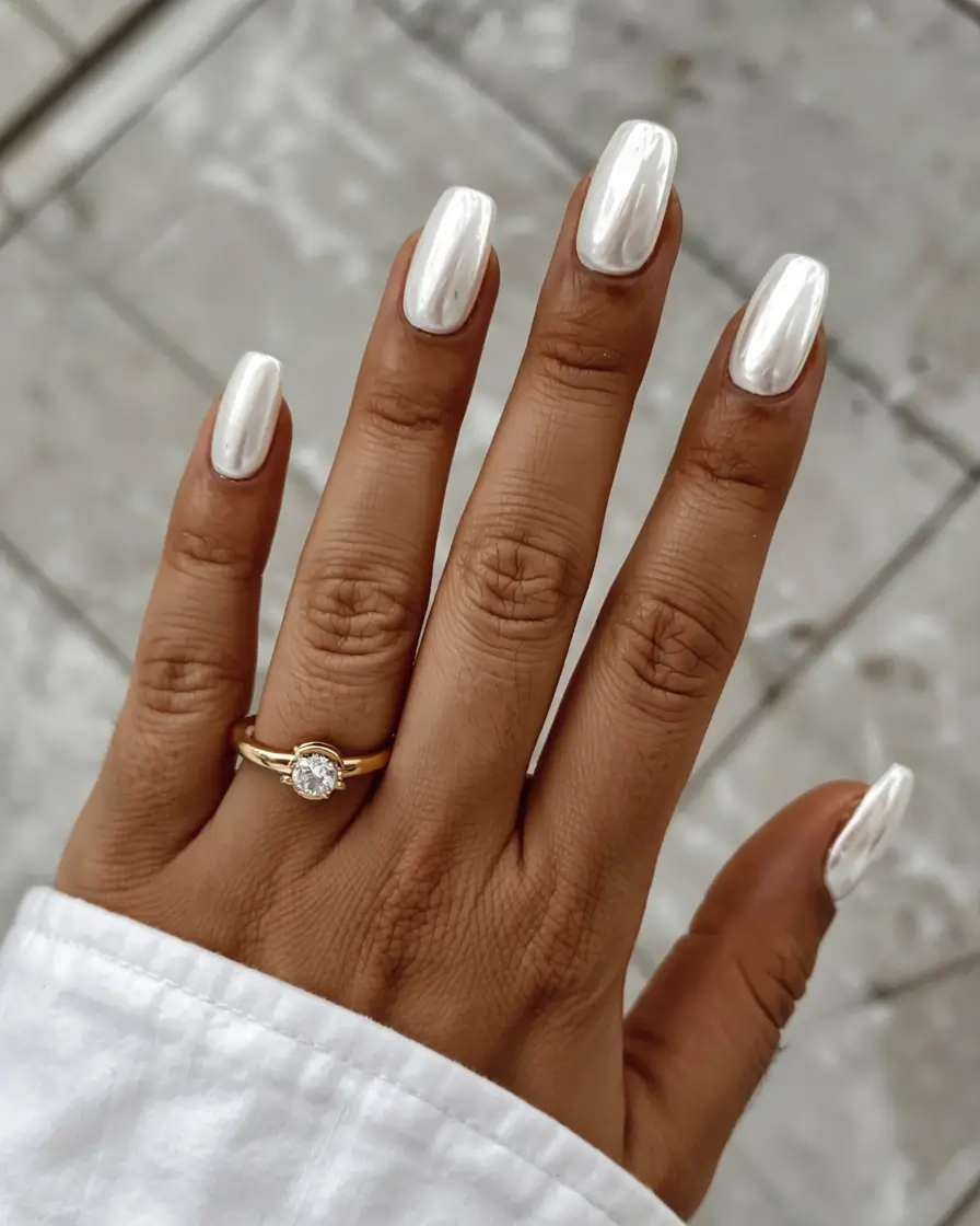 wedding nails 2026 Pearlized Opal Perfection