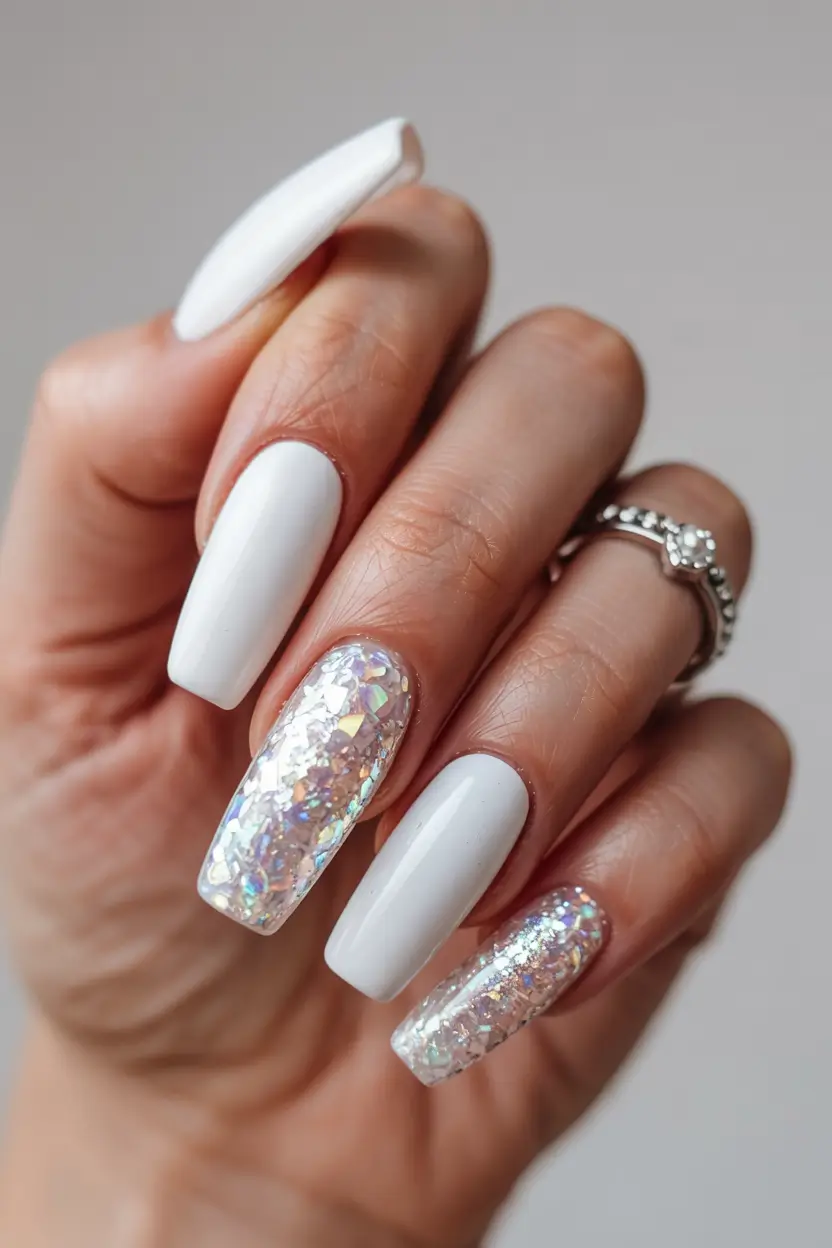 wedding nails 2026 Modern Snow Queen Minimalism