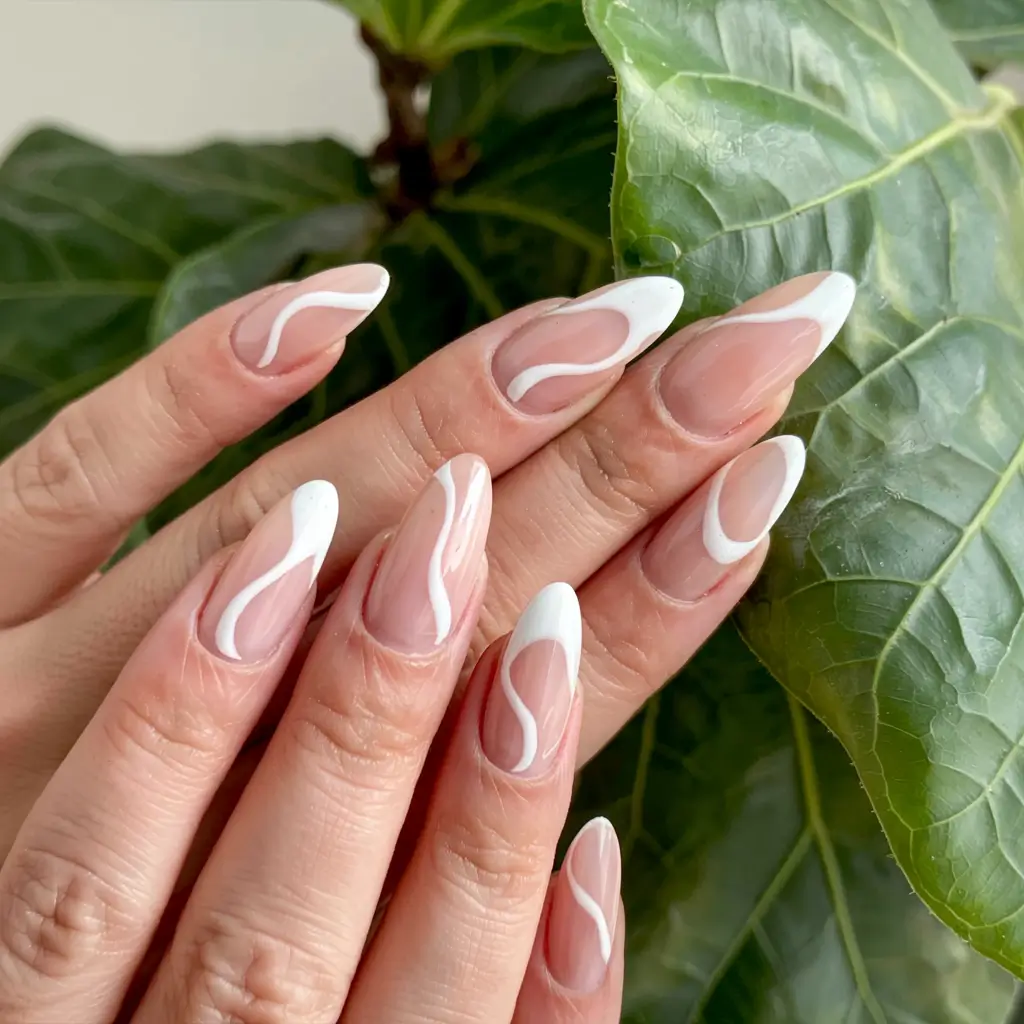 white nails 2026 Retro White Flame French