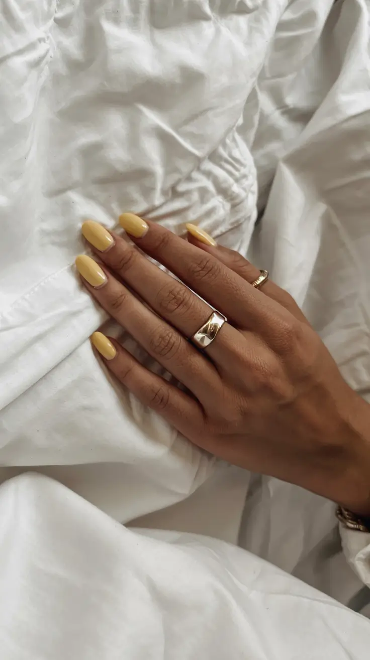 yellow nails 2026 Soft Caramel Custard for Neutral Lovers