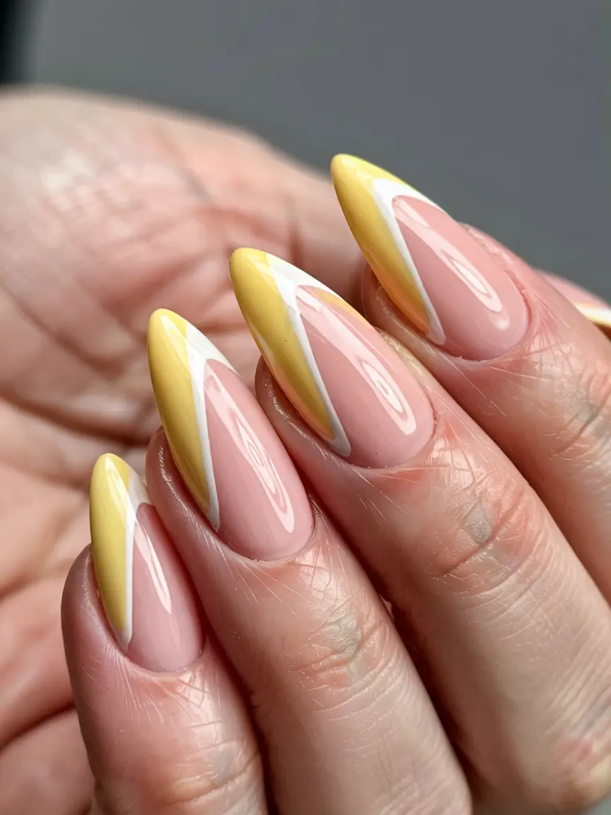yellow nails 2026 Angular Sunbeam French