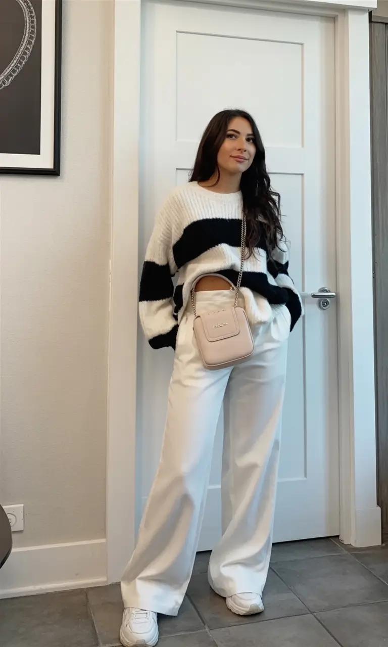 airport spring outfits for women 2026 Monochrome with a Twist