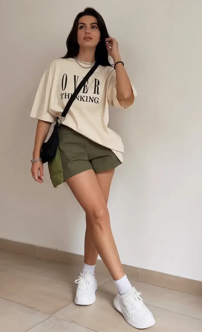 casual spring birthday outfit 2026 Graphic Tee & Shorts: The Effortless Off-Duty Mood