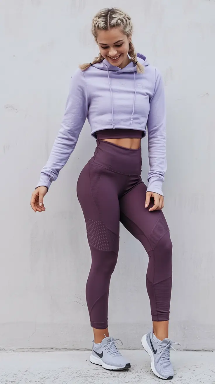 casual spring workout outfits 2026 Purple Power, Soft Focus
