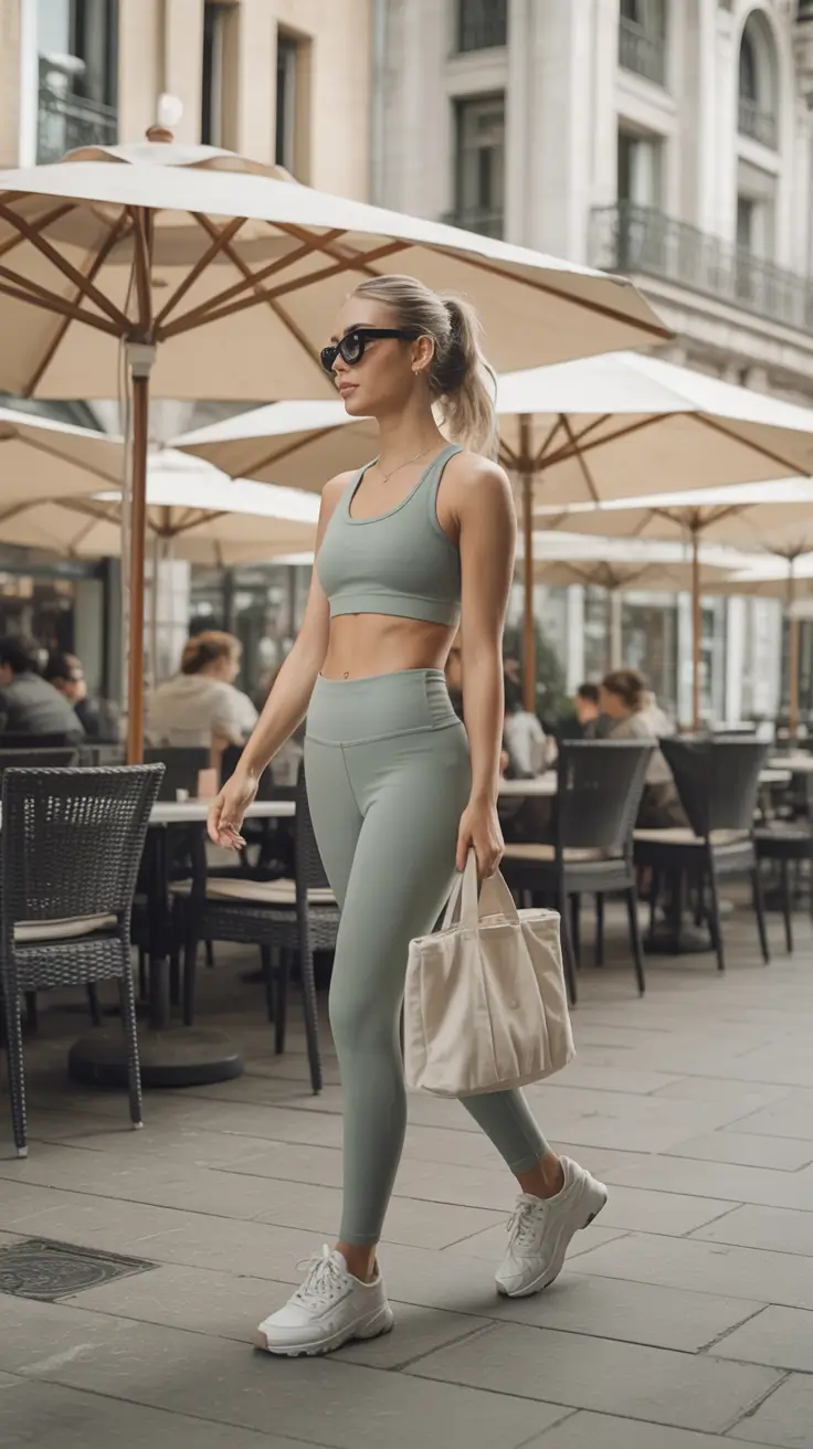 casual spring workout outfits 2026 Sidewalk Chic in Sage