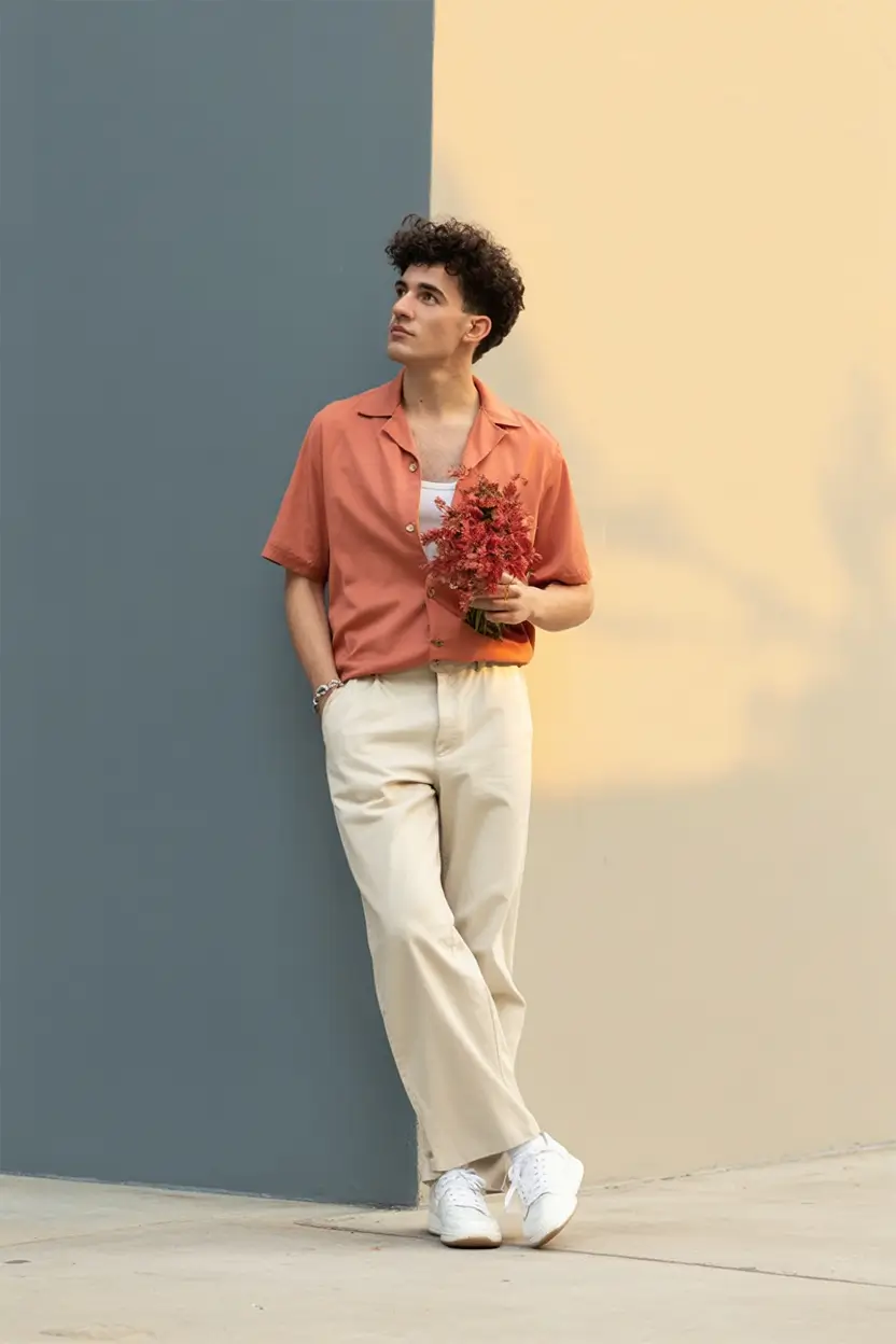 chic spring family pictures outfits for 2026 Muted Sunset Colorblocking