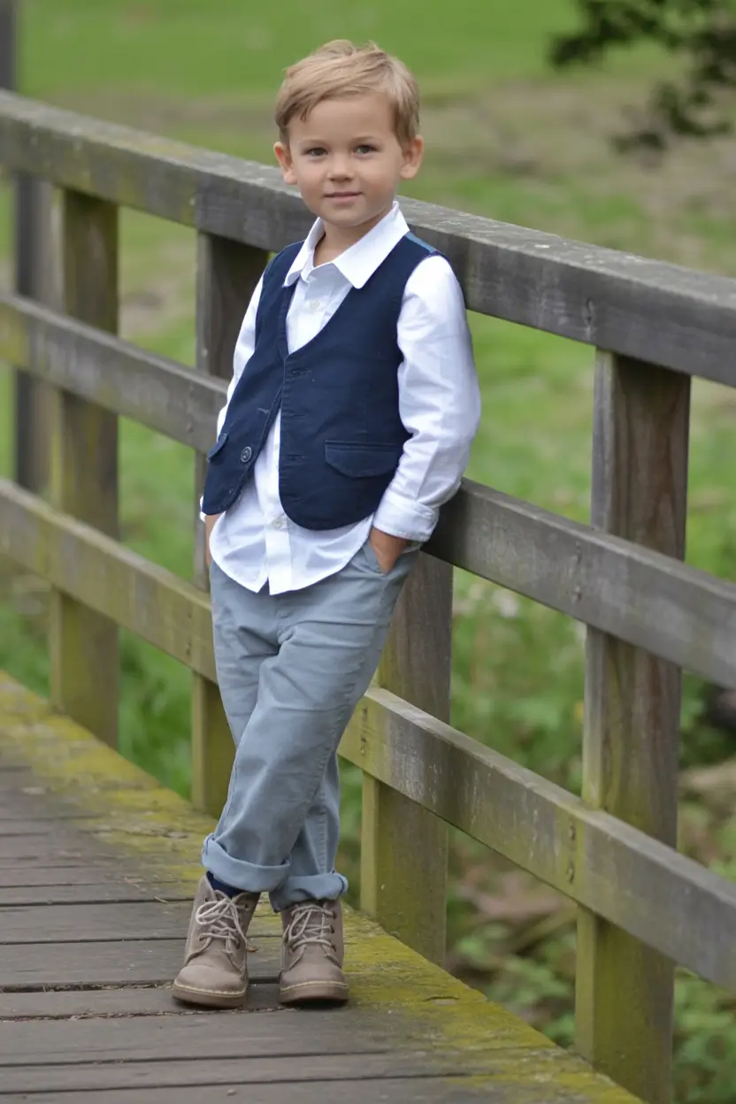 chic spring family pictures outfits for 2026 Tailored Vest & Polished Ease