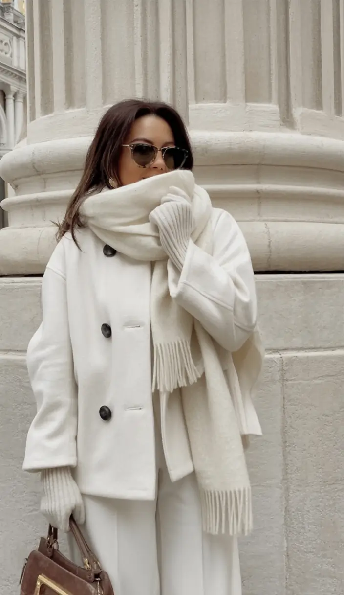 cold spring outfit aesthetic 2026 Snowy Layers & Parisian Chill