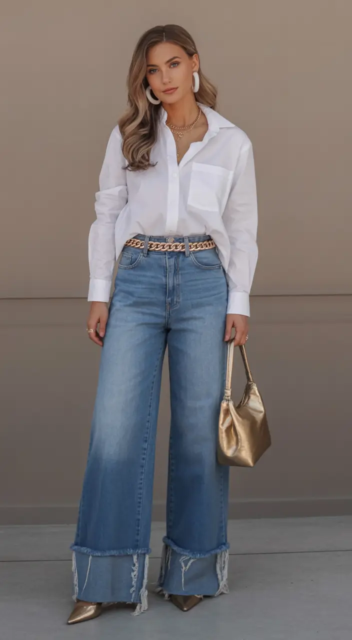 comfortable spring business casual outfits 2026 Modern Denim Luxe