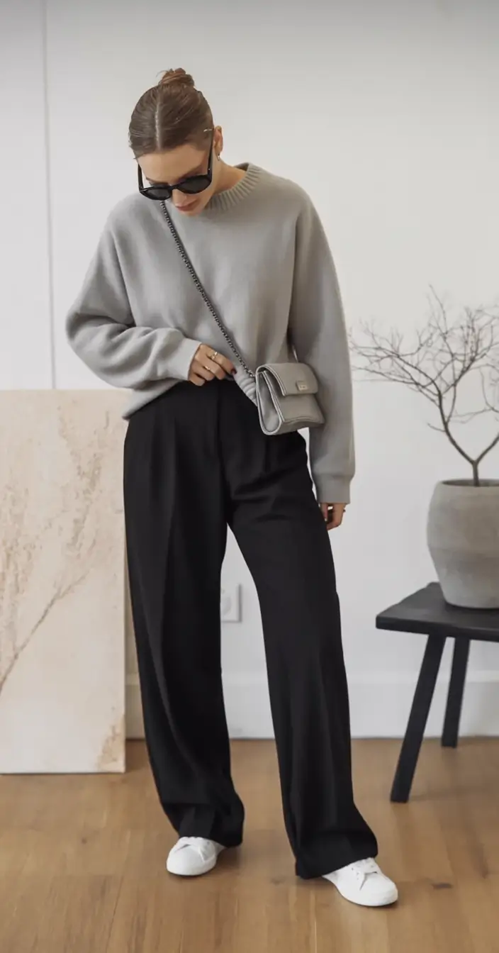 comfortable spring business casual outfits 2026 Cozy Contrast