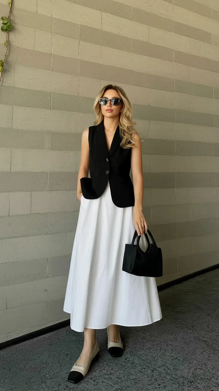 comfortable spring business casual outfits 2026 Monochrome With Movement