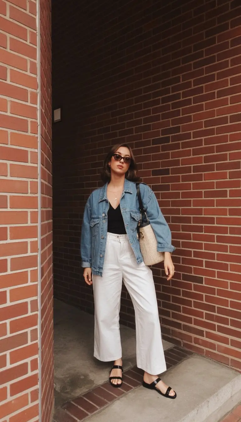 comfy spring outfits for warm weather 2026 Retro Cool With Denim Layers