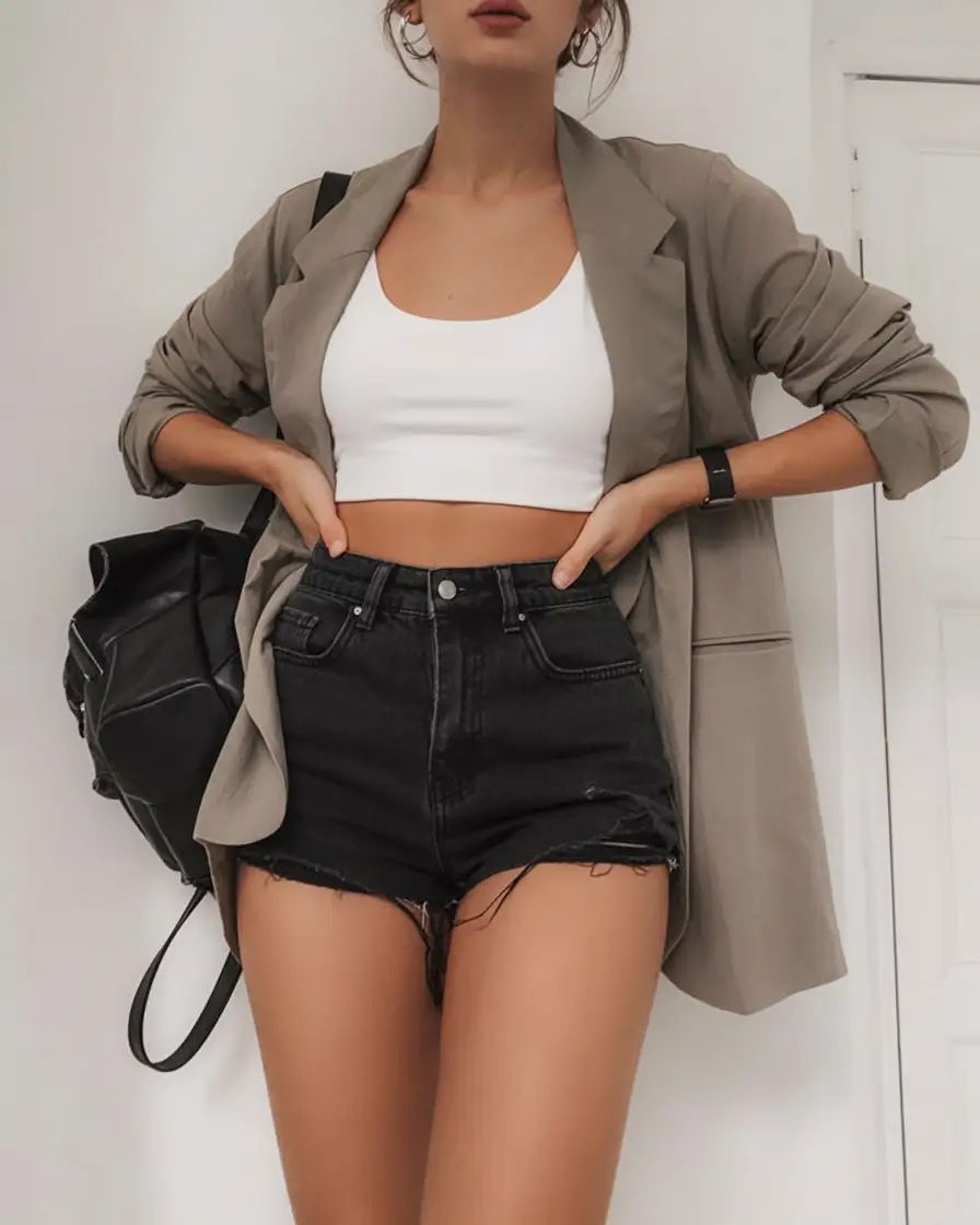 cool casual spring outfits 2026 Blazer Babe Meets Retro Reboot