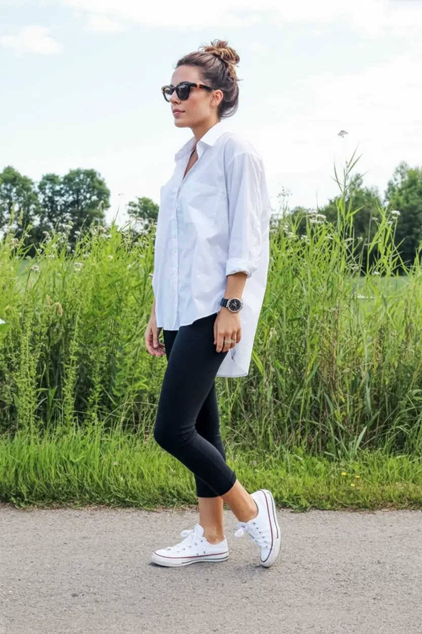 cozy spring outfit for pregnant women 2026+Tailored Basics for Morning Walks