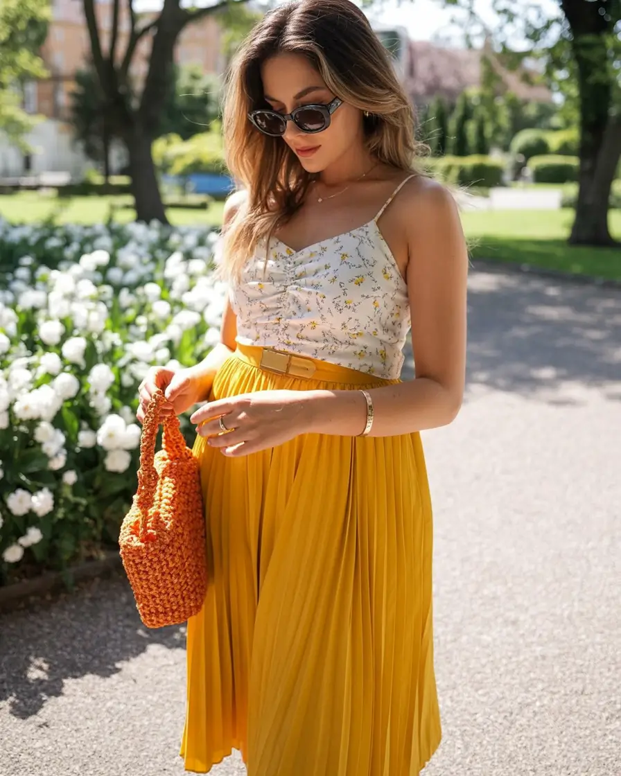 cozy spring outfit for pregnant women 2026+Sunshine Mood, Activated