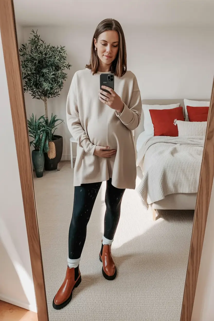 cozy spring outfit for pregnant women 2026+Ultra-Cozy Meets Street-Ready