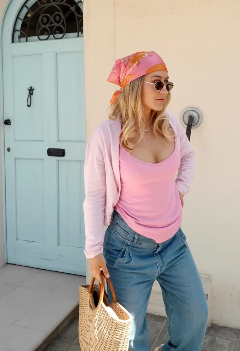 cozy spring outfit for pregnant women 2026+Candy Colors and Casual Denim