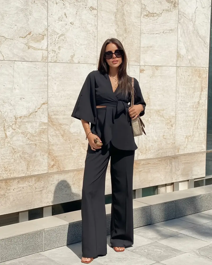 cozy spring outfit for pregnant women 2026+Tailored Black That Means Business (and Comfort)