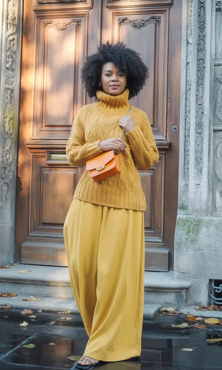 cozy spring outfits black women 2026 Golden Glow for Chilly Spring Mornings