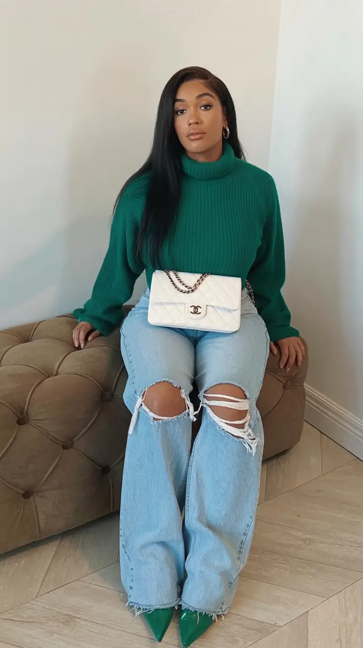 cozy spring outfits black women 2026 Spring Brights Meet Grunge Denim