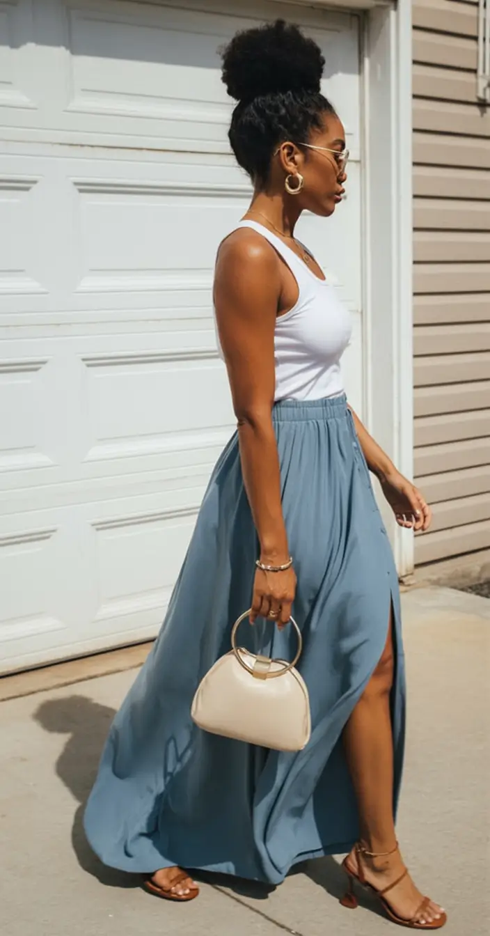 cozy spring outfits black women 2026 Split Skirts & Sun-Ready Casual