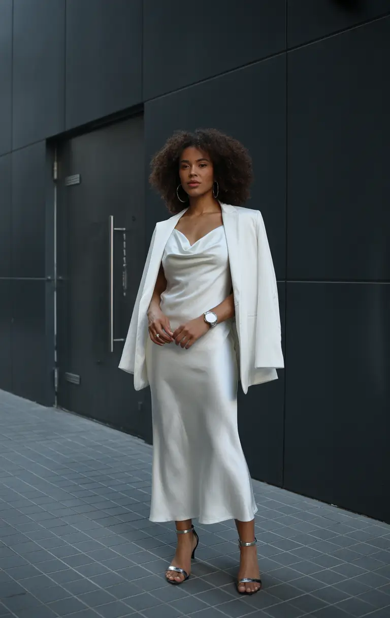 cozy spring outfits black women 2026 Silky Layers That Scream Evening Elegance